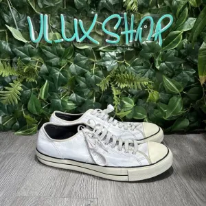 Converse Unisex Lucky Star Ox Vintage Style White Leather Casual Shoes Sz 11.5