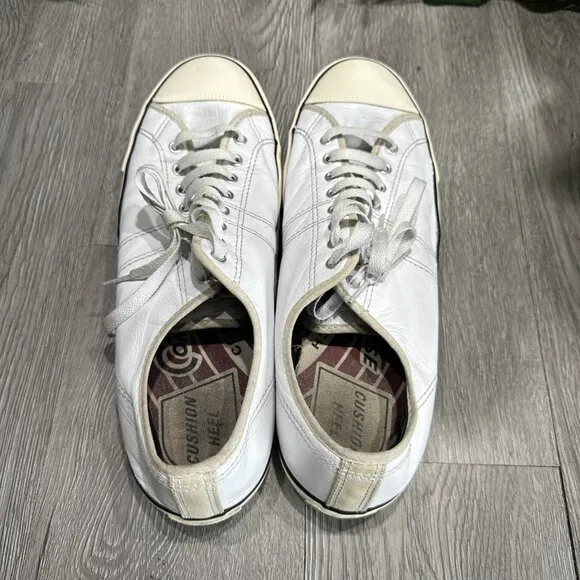 Converse Unisex Lucky Star Ox Vintage Style White Leather Casual Shoes Sz 11.5