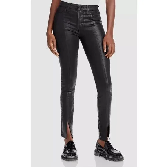 Copied - $285 L'agence Women's Black Coated High-Rise Skinny Jeans Pants Size 25