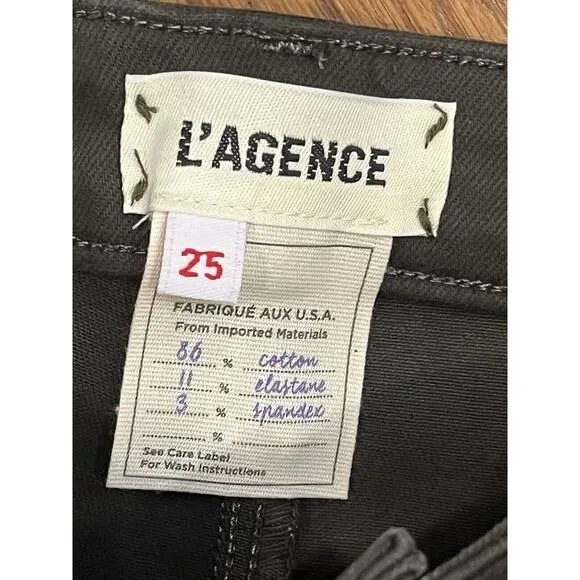 Copied - $285 L'agence Women's Black Coated High-Rise Skinny Jeans Pants Size 25