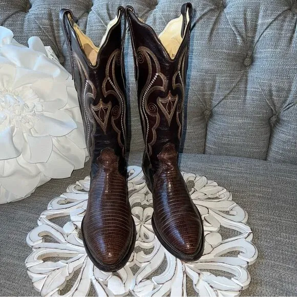 Corral Lizard Western Cowboy Boots Women’s 7