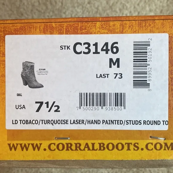 CORRAL Turquoise Round Toe Boots