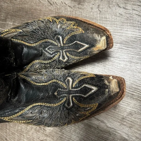 CORRAL WOMEN'S SEQUIN WING &amp; CROSS INLAY WESTERN BOOTS Size 9.5