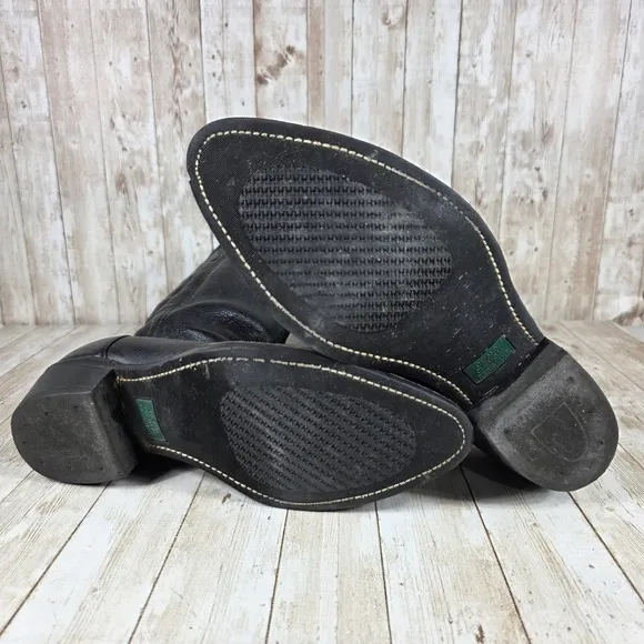 Cowboy Western Boots Leather Pull On Work‎ Riding Black Boots Size 10 EE