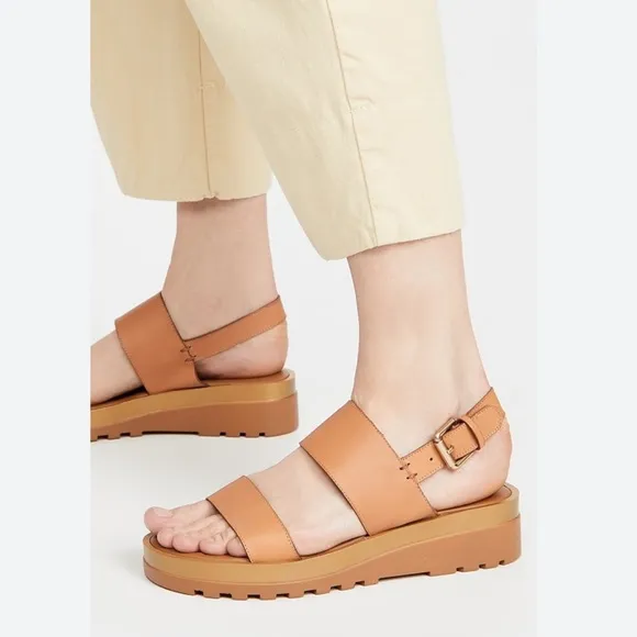 Cream Platform Mattie sling back wedge cream Sandals