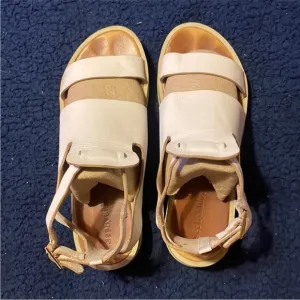 Cream Platform Mattie sling back wedge cream Sandals