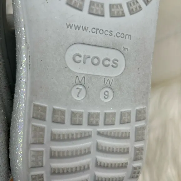 CROCS CLASSIC CRUSH GLITTER WEDGE SANDALS -SLIPON SHOES SIZE 9W-7M