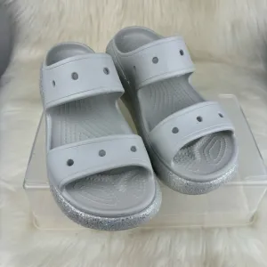 CROCS CLASSIC CRUSH GLITTER WEDGE SANDALS -SLIPON SHOES SIZE 9W-7M
