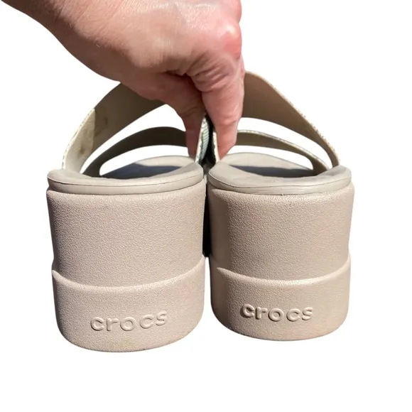 Crocs Light Beige Platform Sandals