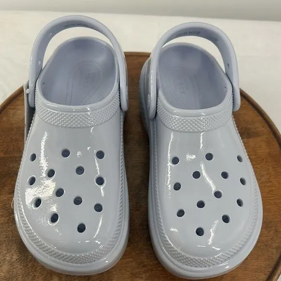 Crocs Shoes Wm 8 Stomp Dreamscape/Shine Lavender Purple Platform Chunky Clogs