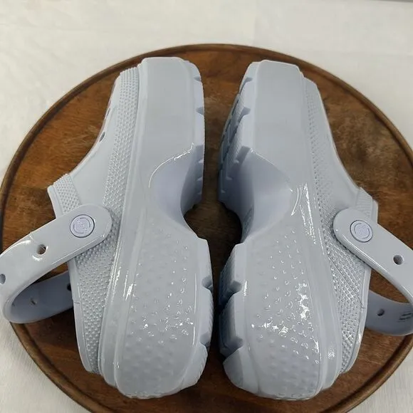 Crocs Shoes Wm 8 Stomp Dreamscape/Shine Lavender Purple Platform Chunky Clogs