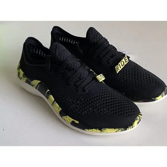 Crocs Men's Sz 9 LiteRide 360 Marbled Pacer Shoes 207633-02K Black Yellow NEW