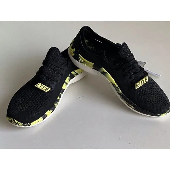 Crocs Men's Sz 9 LiteRide 360 Marbled Pacer Shoes 207633-02K Black Yellow NEW