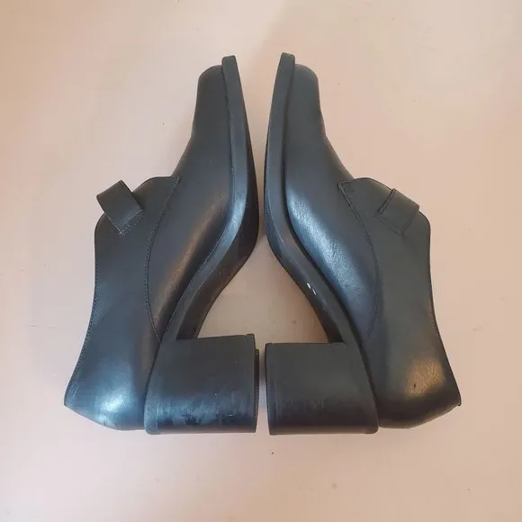 Croft Barrow 7.5M Black Leather Chunky Platform 90s Y2K Cosplay Heeled Shoes