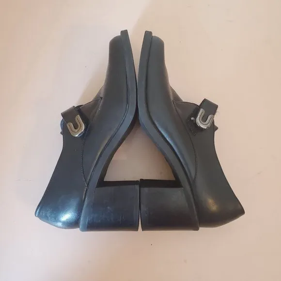 Croft Barrow 7.5M Black Leather Chunky Platform 90s Y2K Cosplay Heeled Shoes