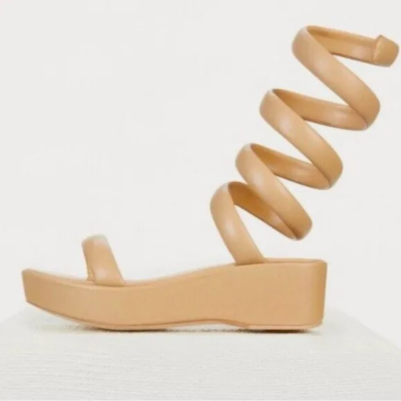 Cult Gaia Gabi platform gladiator sandals in dune size 37.5. New