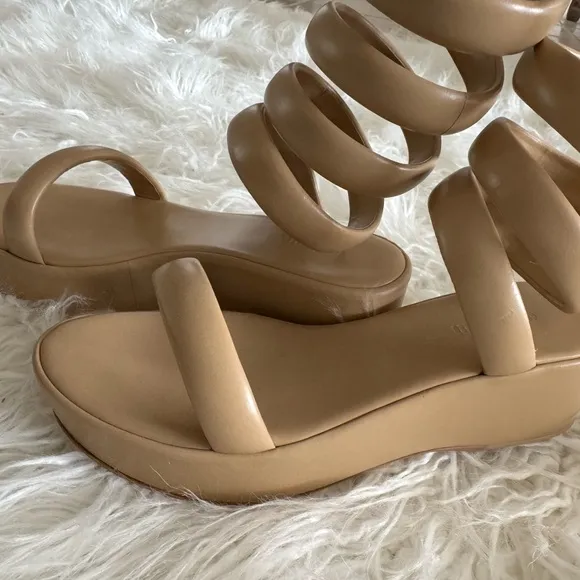 Cult Gaia Gabi platform gladiator sandals in dune size 37.5. New