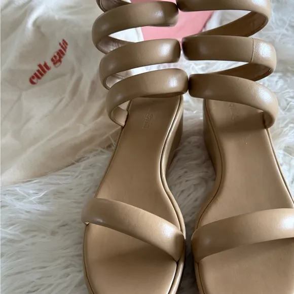 Cult Gaia Gabi platform gladiator sandals in dune size 37.5. New