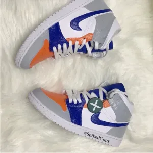 Custom Blue Orange &amp; Gray Jordan 1