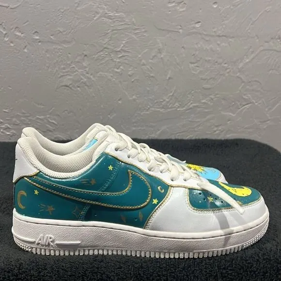 🔥Custom NIKE AIR FORCE 1 Low Sneakers Sun&amp;Moon Day&amp;Night - Rare One of One - EU