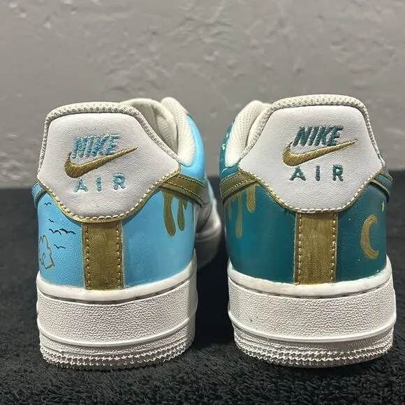 🔥Custom NIKE AIR FORCE 1 Low Sneakers Sun&amp;Moon Day&amp;Night - Rare One of One - EU