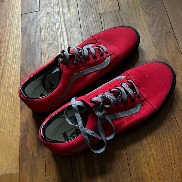 Custom Vans Men's Red Sneakers