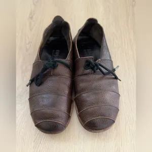 CYDWOQ Mens Hand-crafted Brown Leather Round  Toe Lace Up  Shoes 42.5 US9