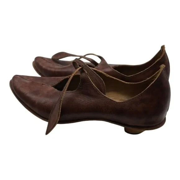 CYDWOQ Vintage Shoes Womens 36 Brown Mosaic Leather Academia USA Office Party