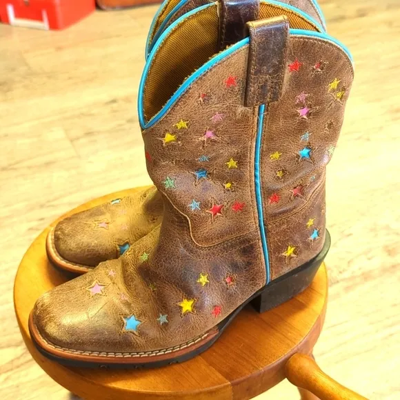 Dan post little girls stars cowboy boots size 2
