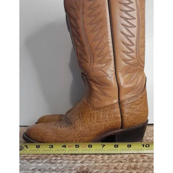 DAN POST Sz 8 D VTG Tan Gold Leather Palomino Western Boots Cowboy Cowgirl USA
