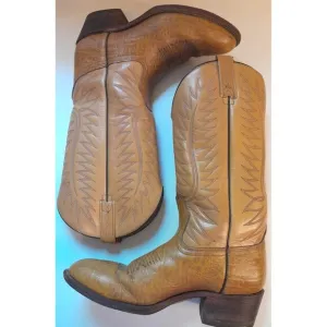 DAN POST Sz 8 D VTG Tan Gold Leather Palomino Western Boots Cowboy Cowgirl USA