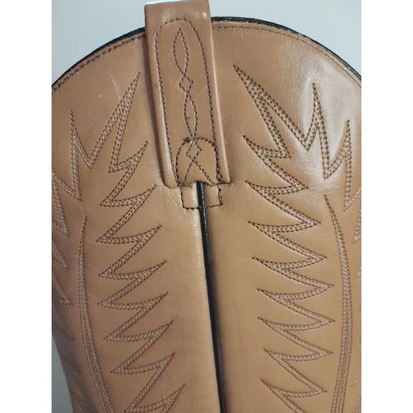 DAN POST Sz 8 D VTG Tan Gold Leather Palomino Western Boots Cowboy Cowgirl USA