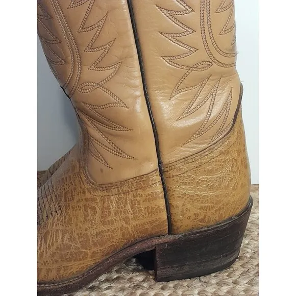 DAN POST Sz 8 D VTG Tan Gold Leather Palomino Western Boots Cowboy Cowgirl USA