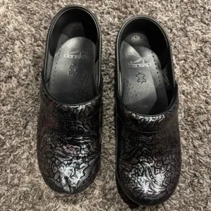 Dansko Black Floral Shoes