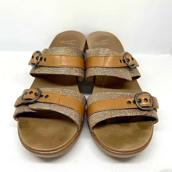 Dansko Jesse Sand Lizard Double Strap Sandals IOB