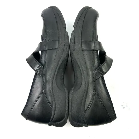 Dansko Kiki Mary Jane Shoes 41 Black Leather Strappy Womens Chunky Professional