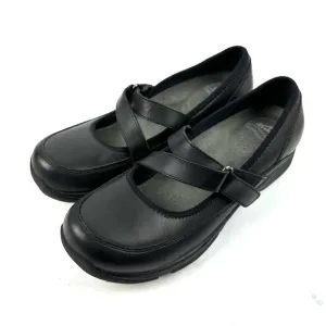 Dansko Kiki Mary Jane Shoes 41 Black Leather Strappy Womens Chunky Professional
