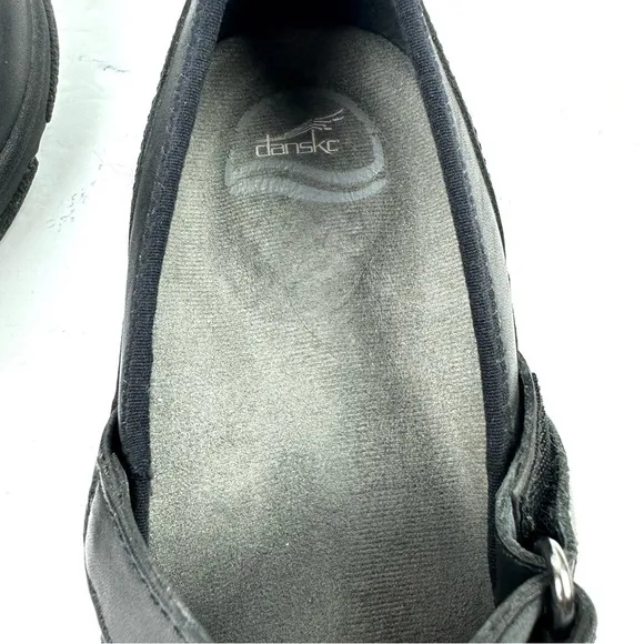 Dansko Kiki Mary Jane Shoes 41 Black Leather Strappy Womens Chunky Professional