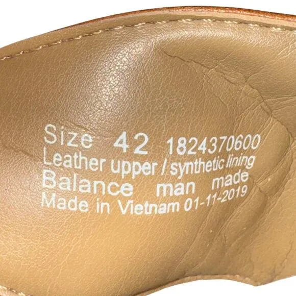 Dansko Leeann Sandals Women's Size 11.5 Tan Leather Slip On Comfort Shoes