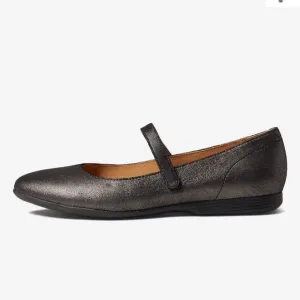 Dansko Lilly Mary Jane Shoes Graphite Metallic Leather Size 40