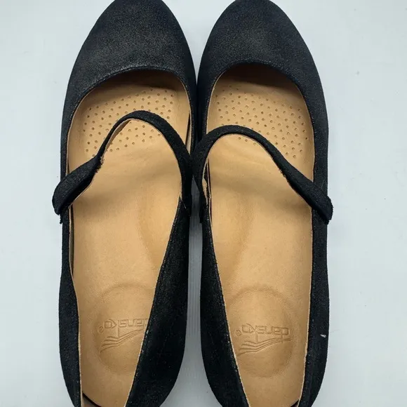 Dansko Lilly Mary Jane Shoes Graphite Metallic Leather Size 40