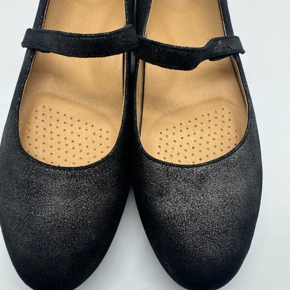 Dansko Lilly Mary Jane Shoes Graphite Metallic Leather Size 40