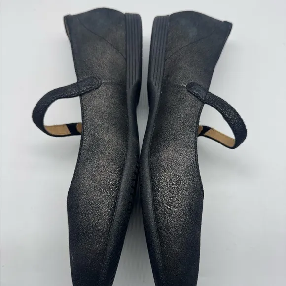 Dansko Lilly Mary Jane Shoes Graphite Metallic Leather Size 40