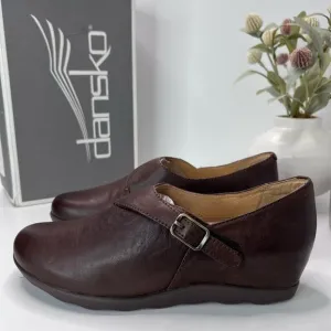 Dansko Marisa Hidden Wedge Shoe Brown Burnished Nubuck Women 38/7.5 NWB