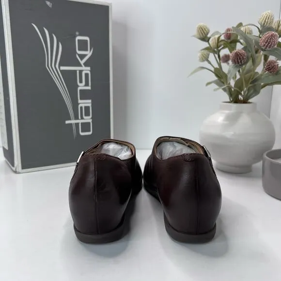 Dansko Marisa Hidden Wedge Shoe Brown Burnished Nubuck Women 38/7.5 NWB