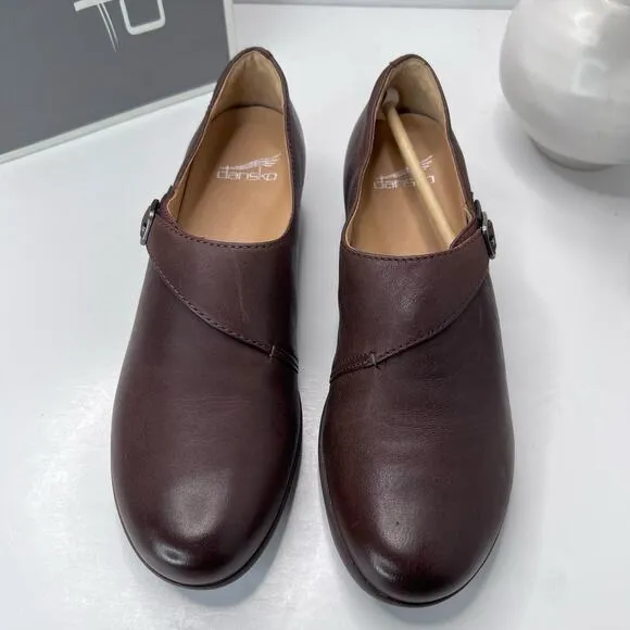 Dansko Marisa Hidden Wedge Shoe Brown Burnished Nubuck Women 38/7.5 NWB