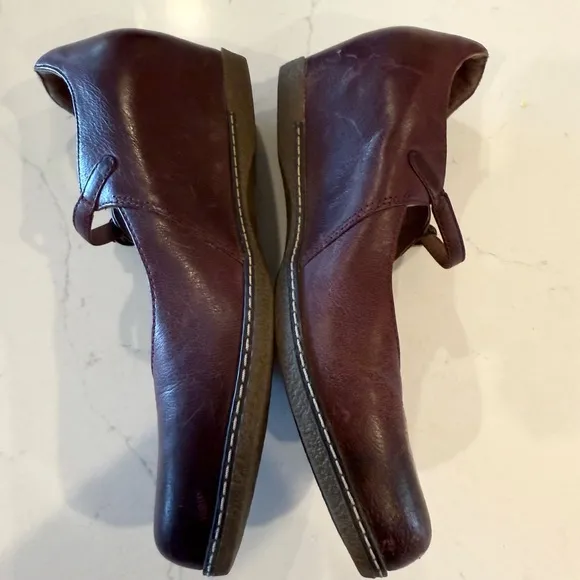 Dansko Mary Jane Women's Loralie Dark Purple Briwn Wedge Shoes EU 37 6.5/7