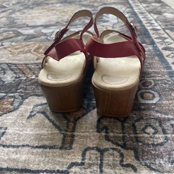 Dansko Season Red Platform Sandals
