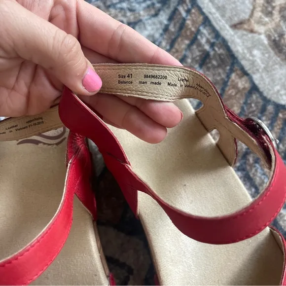 Dansko Season Red Platform Sandals