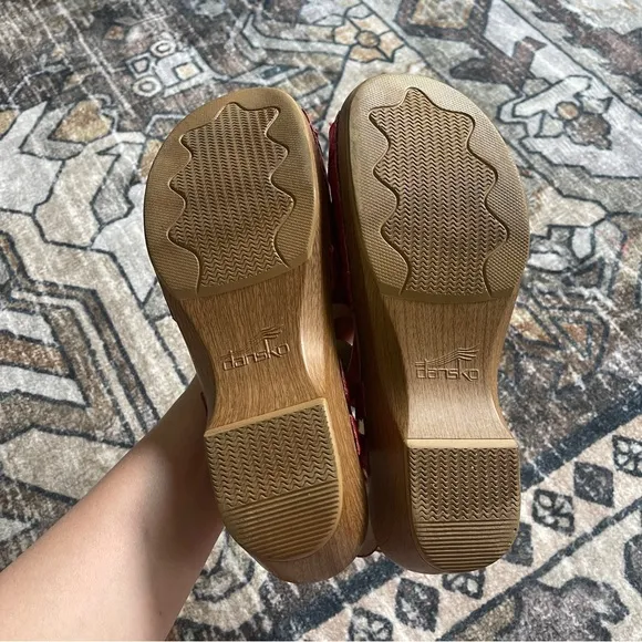 Dansko Season Red Platform Sandals